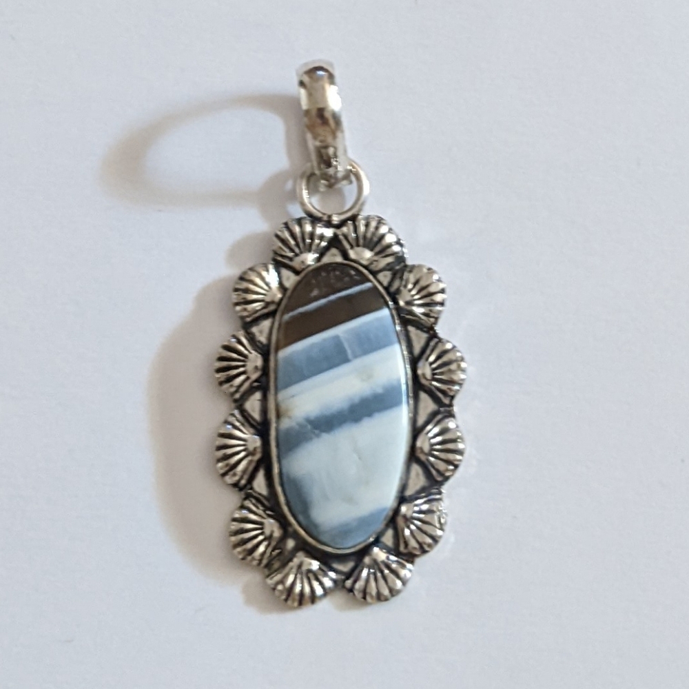 Owhyee Blue Opal Gemstone 925 Sterling Silver Handmade Pendant Necklace - Picture 2 of 6